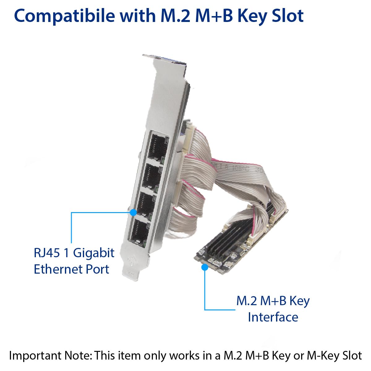 Amazon.com: IO CREST 4 Ports Gigabit M.2 M+B Key Ethernet Card SI